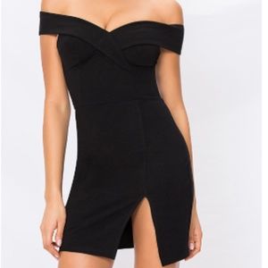 Superdown black off the shoulder dress NEVER WORN